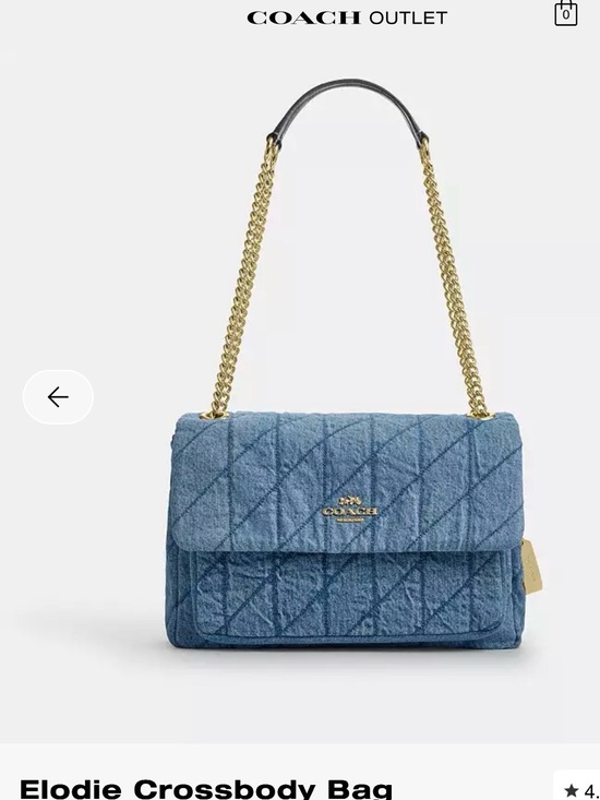 Coach Handbags - Coach Quilted Denim Elodie Crossbody Bag with Gold Chain